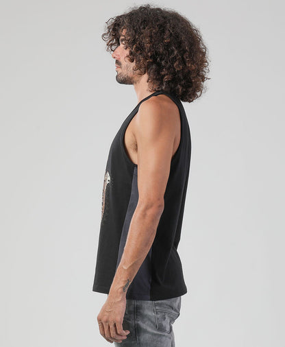 Hamsa Tank Top For Men In Black, Screen Printed, Mens Tanktop, Burning Man Clothing, Men Yoga Tank, Mens Clothing